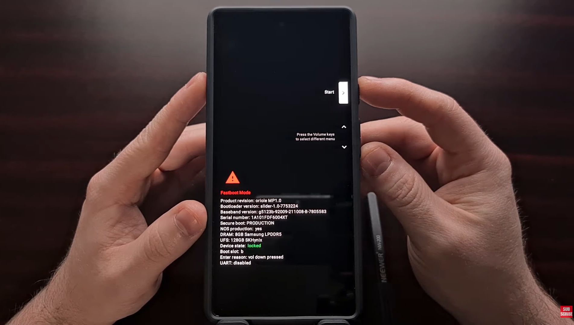 Google Pixel 6 showing the Fastboot Mode screen